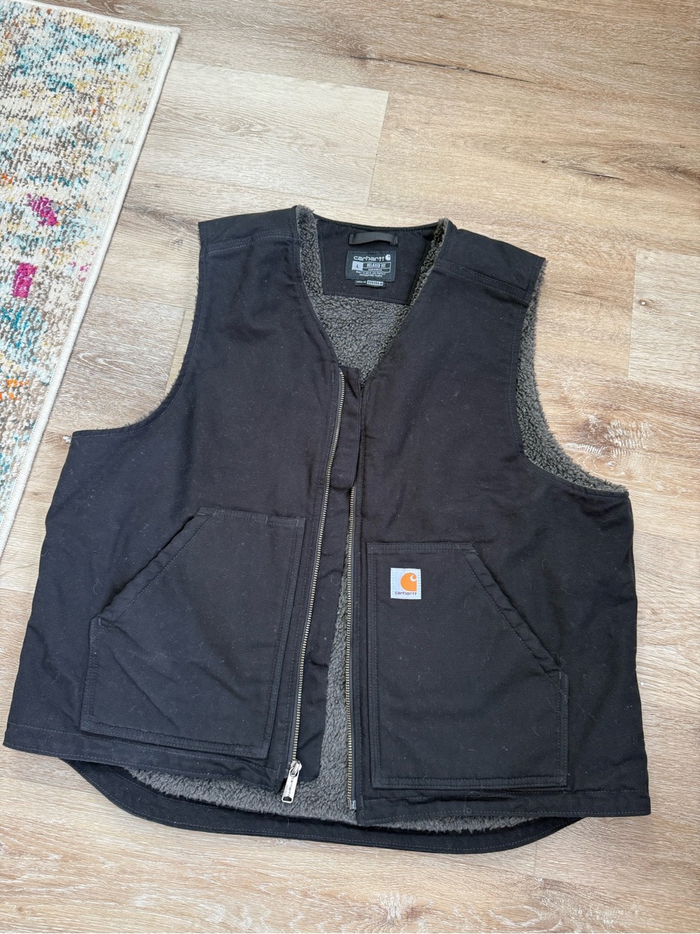 Carhartt Black Men's Sherpa-Lined Work Vest